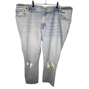 Abercrombie And Fitch 90s Straight Ultra High Rise Light Wash Jeans